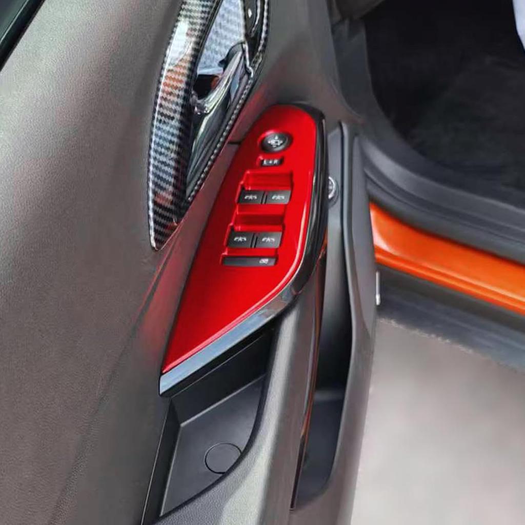 YOUTOOCAR 4PCS Window Control Panel Covers Compatible with Chevy Trax 2024-2026 Accessories (Red)