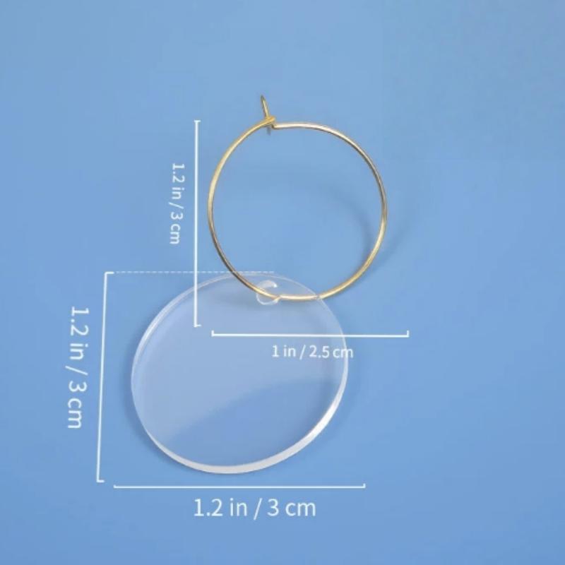 

10pcs Wine Glass Charms Round Acrylic Blank Wine Markers for Stem Glasses Recognizer for Christmas, Wedding, Tasting, Party