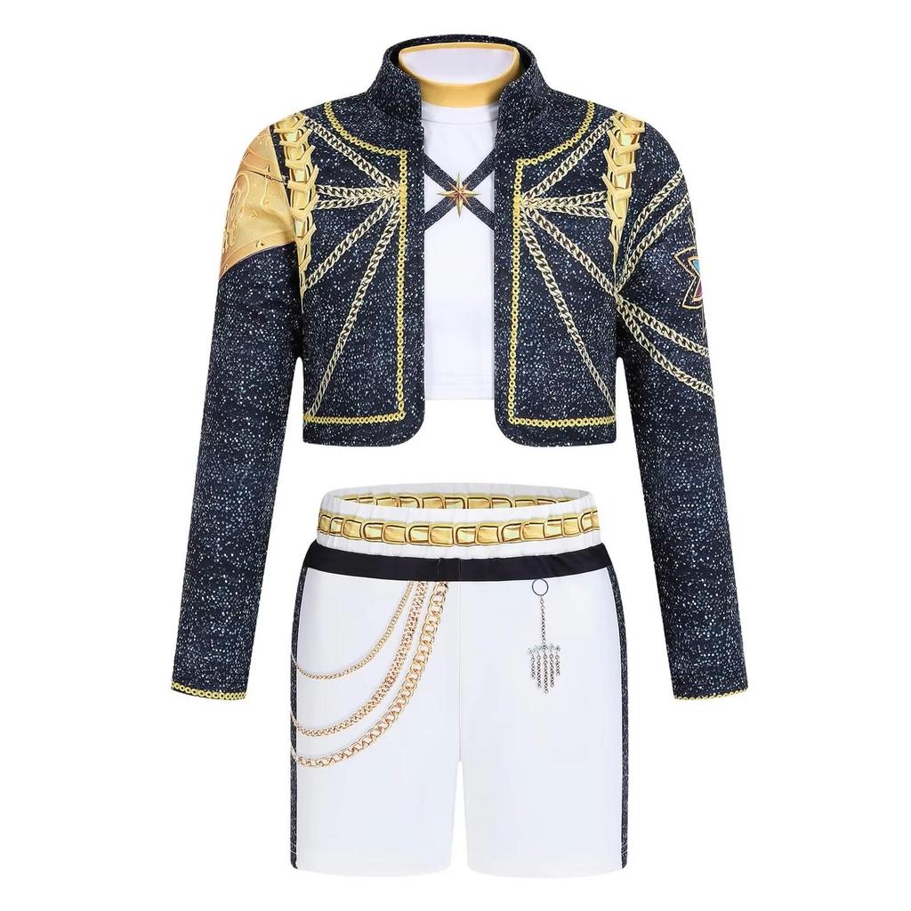 Costume Guerriere Kpop Rummy Rumi Zoey Mira Demon Hunters Cosplay Costume Bambino Huntrix Cantante Outfit da Esibizione Festa Vestito da Ragazza