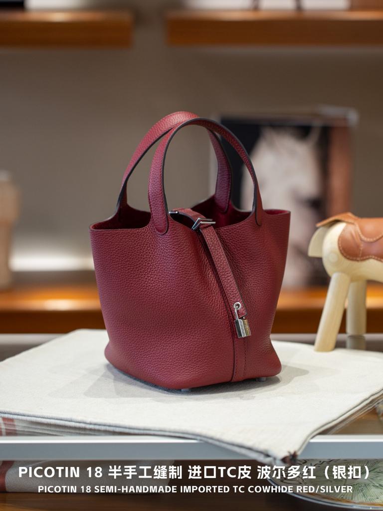 Picotin18 Half-Handled Top Layer Cowhide Tote Bag Hundred Styles Classic Womens Bag Handbag