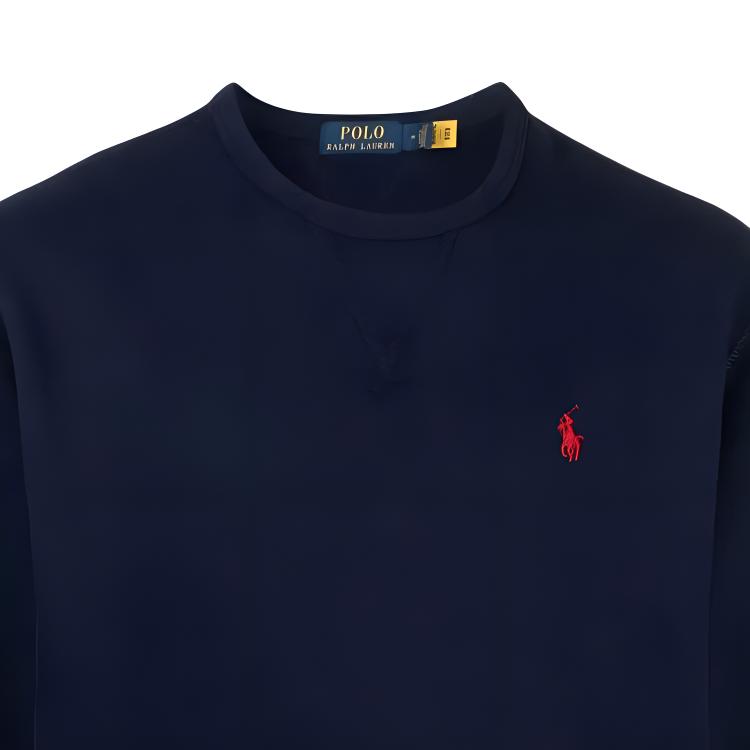 Polo Ralph Lauren Crew Neck Long Sleeve Micro Logo Sweatshirt Men sweatshirt Navy-Blue 710766772003093-003