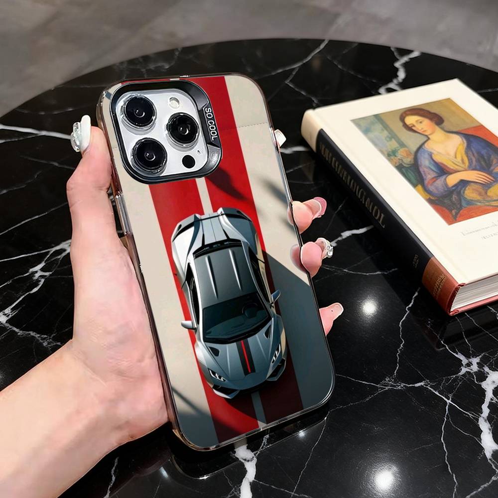 Countach Car Phone Case For iPhone 17,16,15,14,13,12,11 Plus,Pro Max,XS,Colorful Silver Black Cover iPhone14