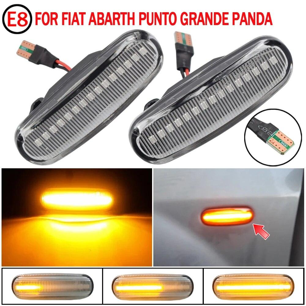2Pcs Dynamic LED Turn Signal Side Marker Light Repeater Lamp For Fiat Panda 169 Grande Punto Inkl Evo Doblo Fiorino Linea Idea