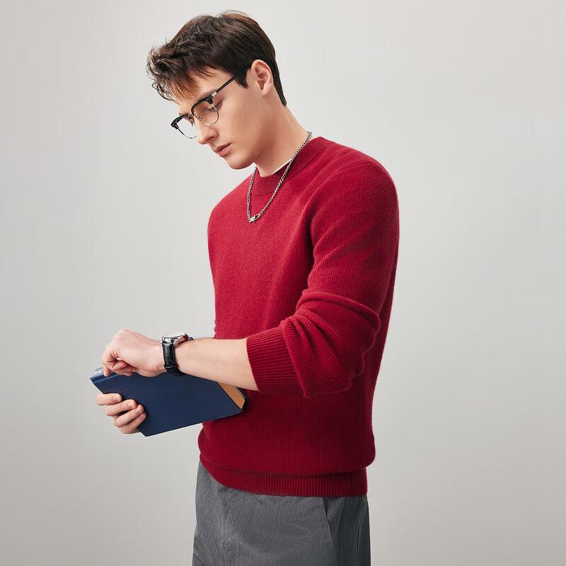 Komom Boka Men's 100% Cashmere Crew Neck Pullover Sweater