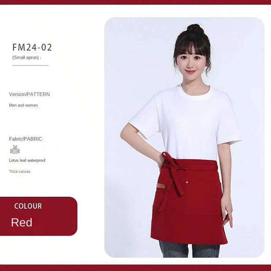 

Waiter Half Apron Canvas Waterproof and Oil-Proof Catering Work Apron Special Kitchen Work Clothes