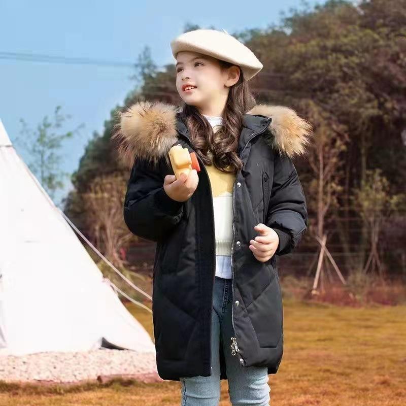 Girls Winter Wear Middle And Older Children Girls In The Long Section Of The Thickened Paragraph Down Cotton Jacket Girls Cotton Clothes
