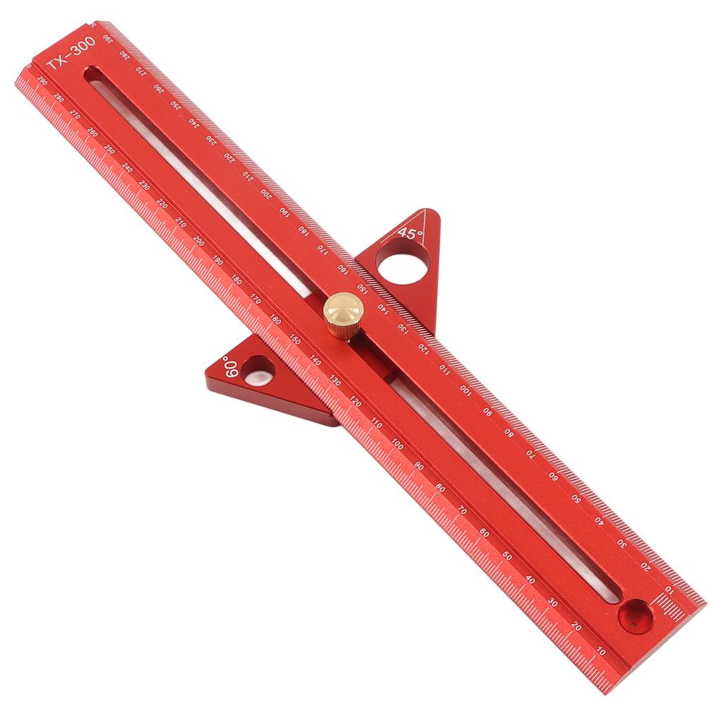 Woodworking T Track Ruler Multifunctional Aluminum Alloy Portable Wood Measuring Angle Ruler