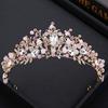 Girls Crystal Tiara Princess Crown Headband Bridal Wedding Rhinestone Hair Accessories Birthday Christmas Cake Topper Dress Up