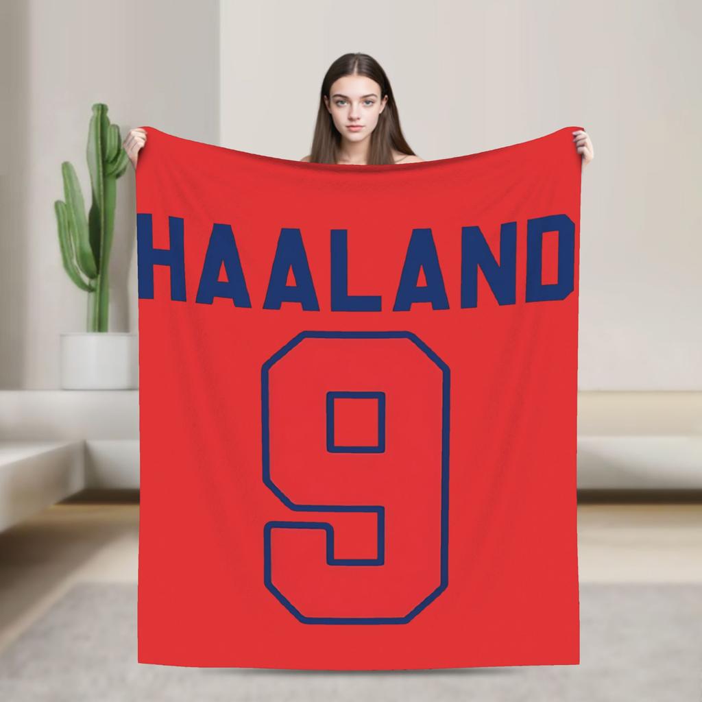 Smug Haalands Face Blanket Soccer Football Fleece Novelty Soft Throw Blankets for Bed Sofa SpringAutumn