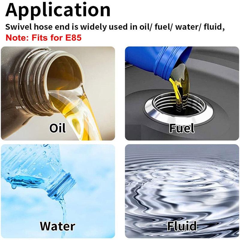 CEP Rubber Hose Nylon Braided Fuel Hose Rotary Joint Connection Adapter Kit AN4 AN6 AN8 AN10 AN12 Hose End Fittings