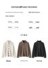 Lekasha Cashmere Half-High Neck Knit Cardigan with Pockets - Thickened Plain Color Top for Autumn/Winter.