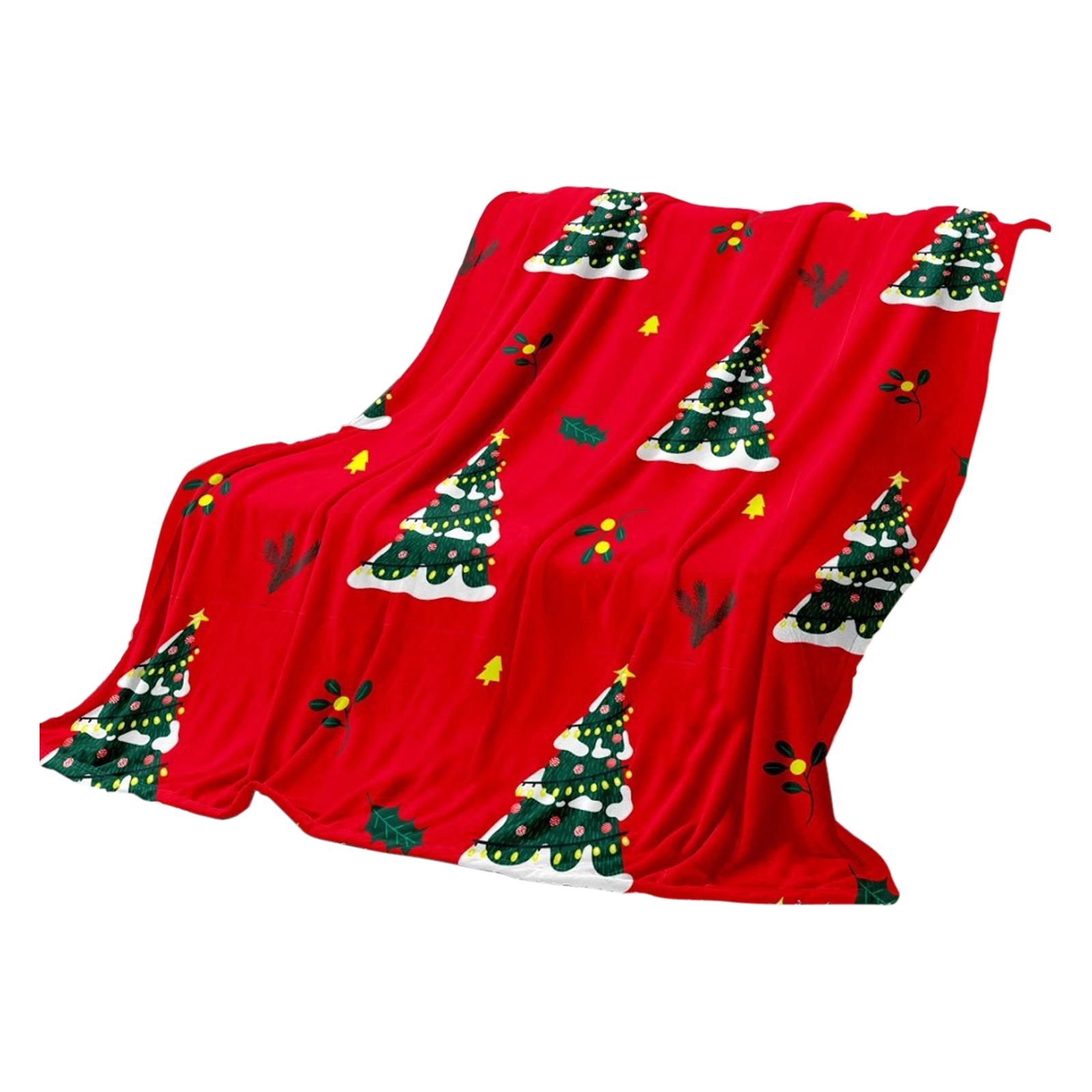

100*150cm Christmas Flannel Printed Blanket Holiday Gift One Size