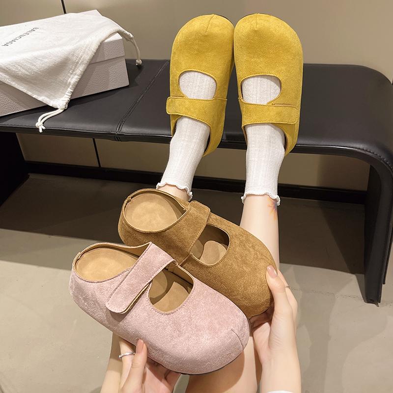 Fashion Platform Baotou Semi-slippers Women's 2525 New Spring and Autumn Versatile Outward Wear Heightened Slip-on Slippers