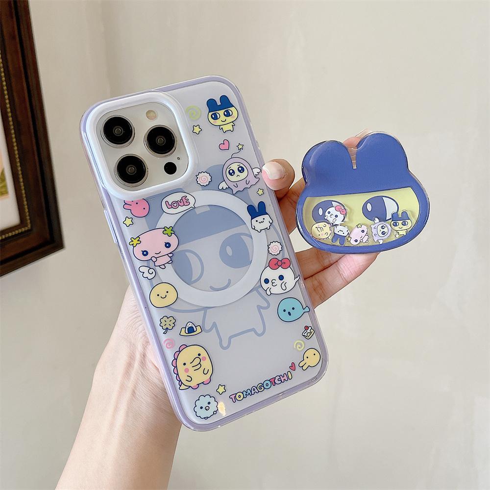 Funny cartoon magnetic stand phone case for iPhone 17 16 Pro Max 14 15 pro 16 cover with Magsafe cute protection shockproof cove