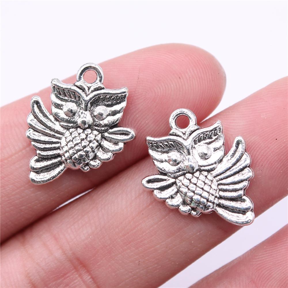 10pcs Charms Owl Antique Silver Color Cute Owl Pendant Charms Small Owl Charms For Jewelry Making