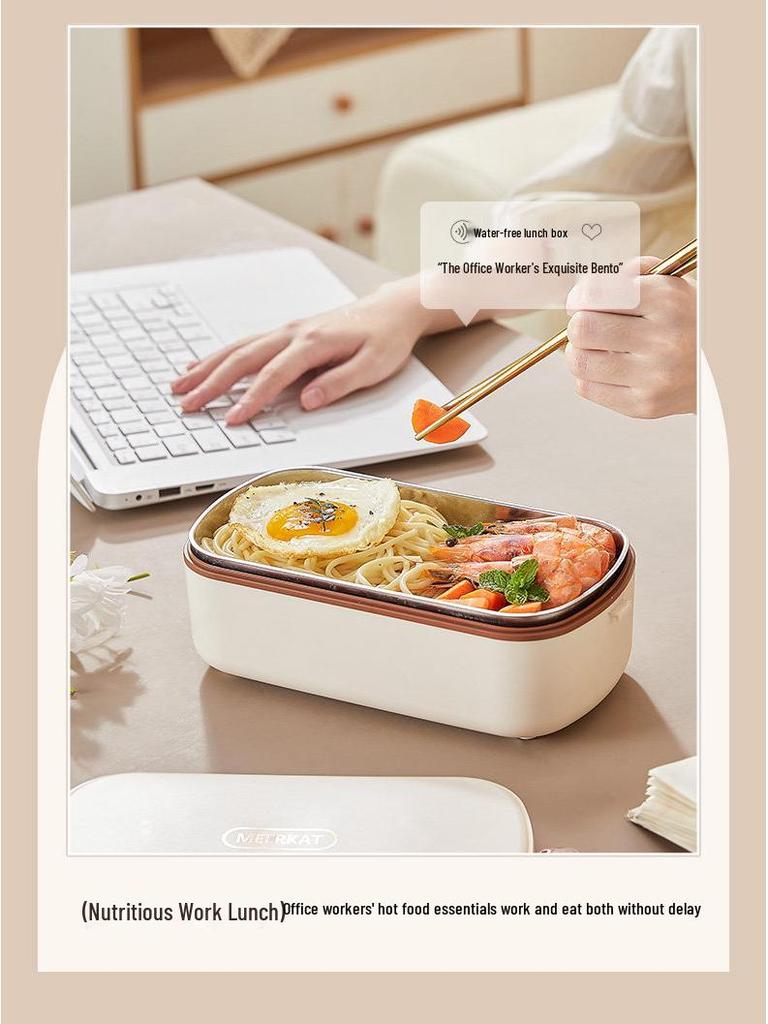 Electric Heated Insulated Lunch Box for Office Workers – Steams Hot Rice and Dishes, Plug-in.