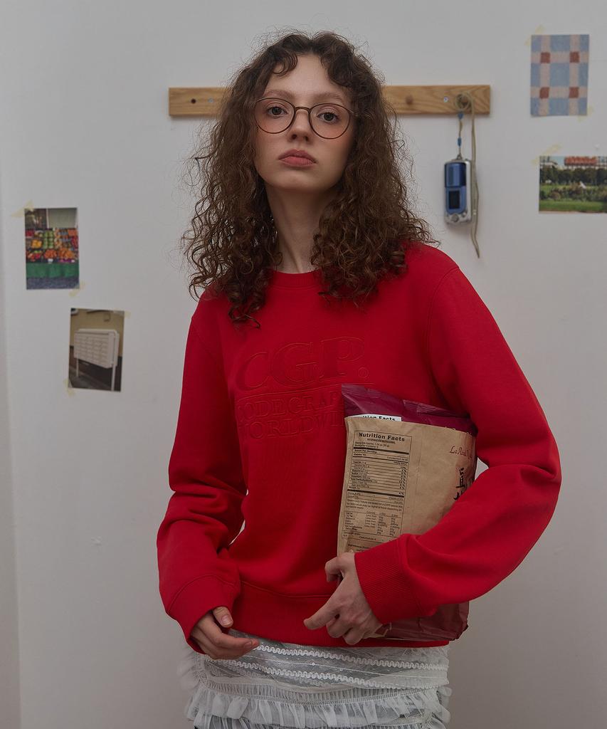 CGP (Women) Square Logo Sweatshirt_Red
