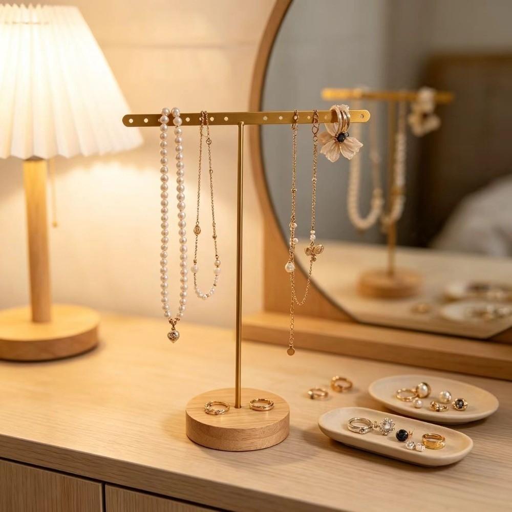 Round Base Jewelry Display Stand Iron Frame Earrings Holder Bracelet Organizer Dresser Organizer