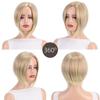 Light Blonde Short Hair Synthetic Straight Wig for Women Daily Cosplay Use Heat Resistant Fibre