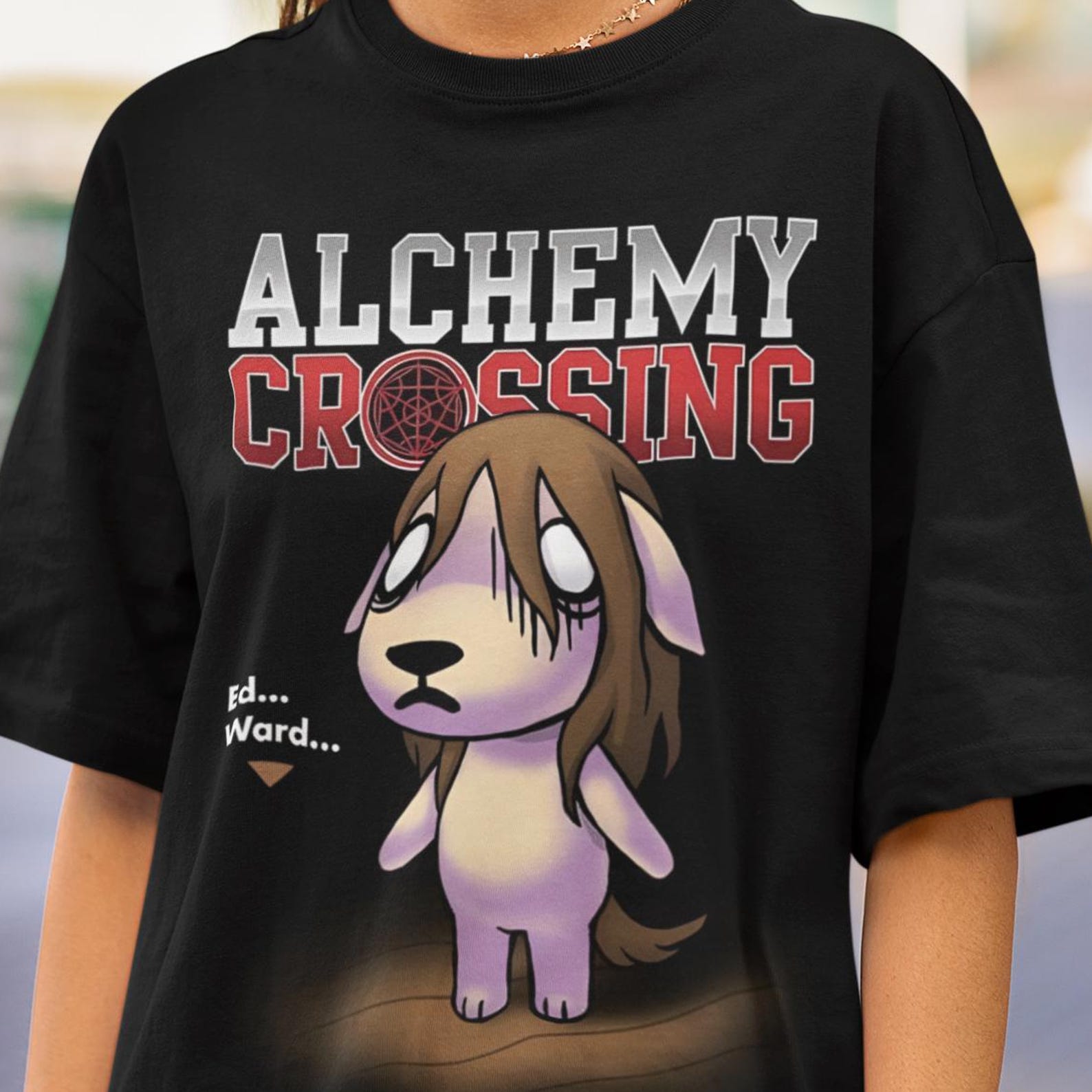 Alchemist Crossing Anime Shirt, Fullmetal Anime Shirt, FMA anime shirt, Edward, Nina and Dog, crossing Manga, Alchemist Brotherhood T-Shirt XL