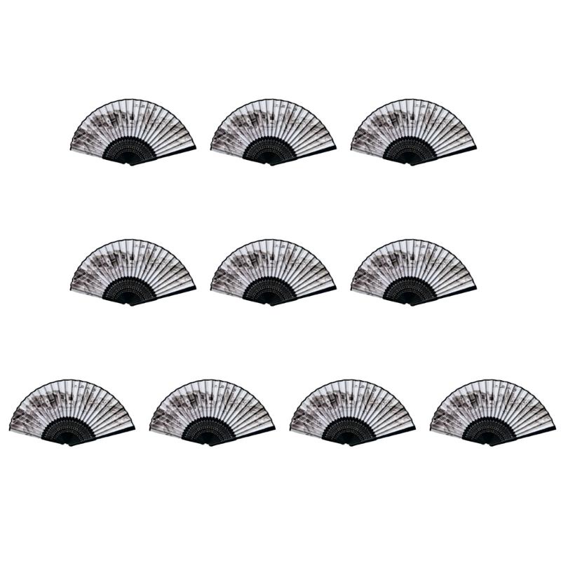 Набор из 10 вееров ручной работы, древнекитайские танцевальные веера для активного отдыха и домашнего декора