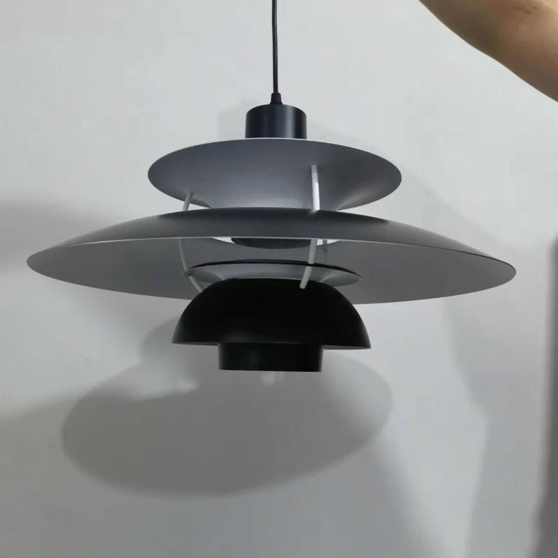 Danish Design Iron Pendant Light E27 LED Chandelier Nordic Colorful Umbrella Lamp Dinning Table Ceiling Decor Kitchen Droplight