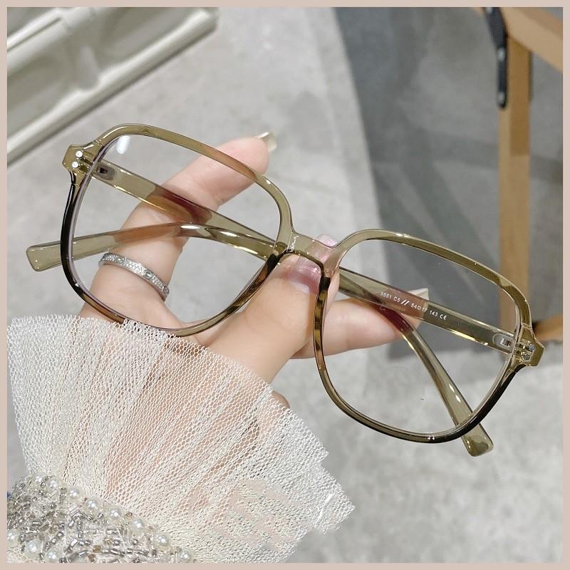 Large Square Frame Finished Myopia Glasses Oversized Transparent Women 'S Glasses Ladies Retro Blue Light Blocking Eyeglasses