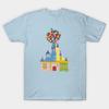 Asian Size Men Print T-shirt Up Castle No-Cut Heat Transfer Print Cotton Tshirt