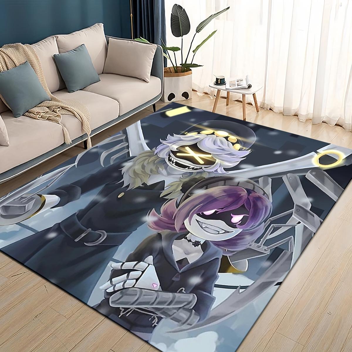 

3D Друк Мультфільм Murder Drones Узі V J Робот Подарунок Килим Килимок для Вітальні Спальні Дому Декорація для Дивана, дитячий Нековзкий Килимок для Підлоги 60*90cm