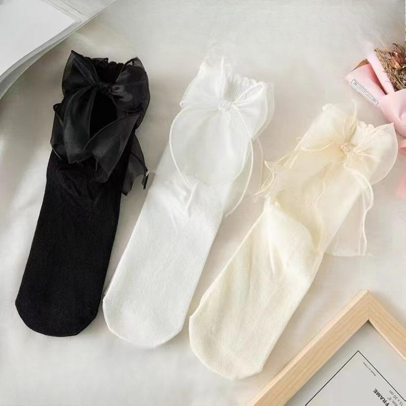 Ladies Spring and Autumn Fashion New Lovely Bow Mid Tube Socks