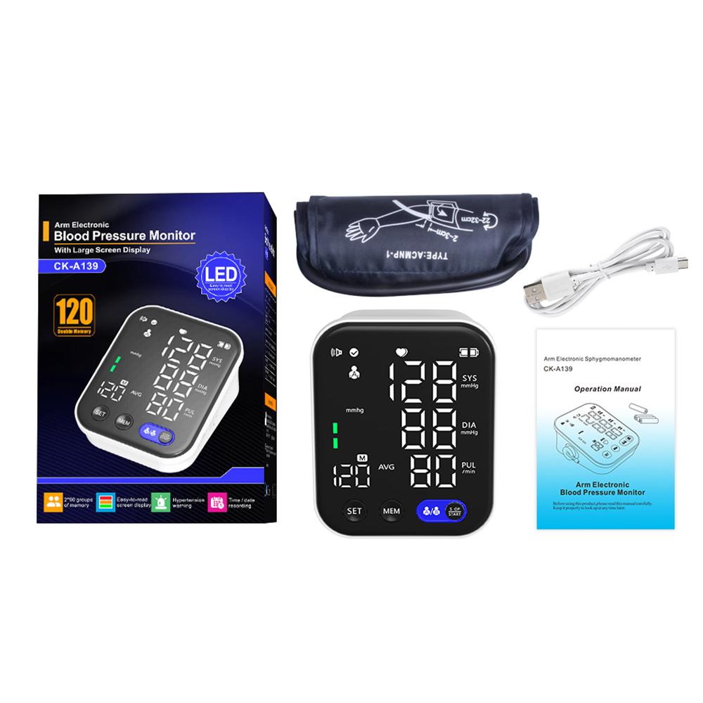 Monitoare de tensiune arterială pentru uz casnic - Manșeta de sus a brațului Ecran cu iluminare din spate LED Monitor digital BP