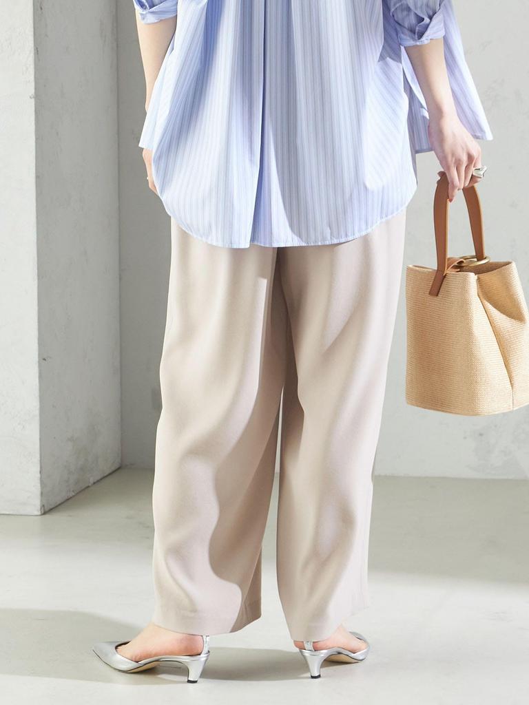 Ships for Women Women's Cool-to-the-touch, Hand-washable Acetate Blend Wide-leg Pants with Satin Back, Light Gray, Size 36 (Product Code: 313130227)