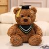 22cm Brown Teddy Bear Doll Graduation Bachelor Doctor Cartoon Animal Plush Toy Celebrating Souvenir Classmate Gift