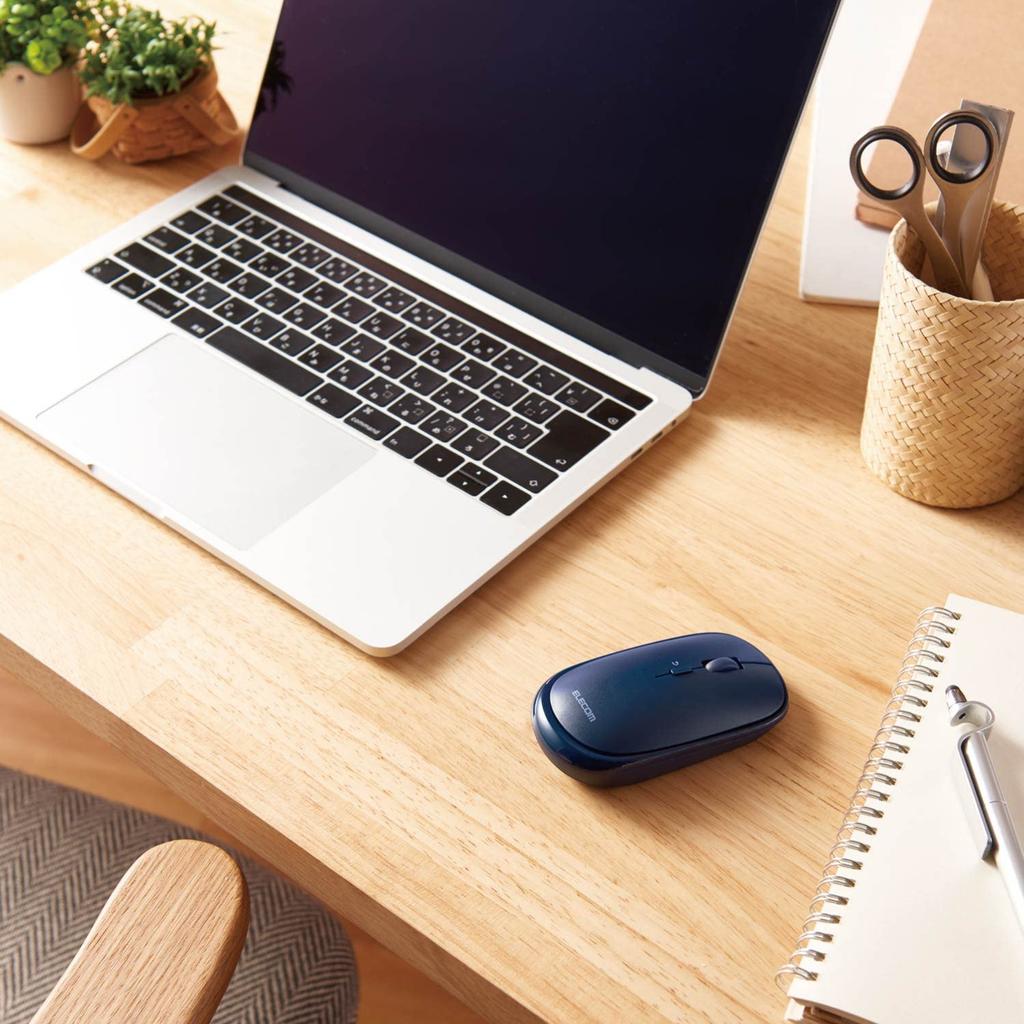 Elecom Wireless Slint 4 Presentation Mode Compatible with Windows and Navy Blue Mouse, 2.4GHz, M-TM10DBBU/EC, Thin, Quiet, Buttons, Function, Mac,