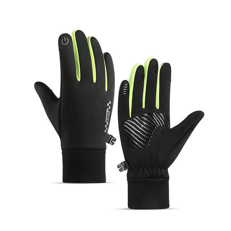 Winter Cycling Gloves For Boys And Girls Warm Fleece Touchscreen Waterproof Keep Warm Gloves For Riding Mittens Hand Warmer