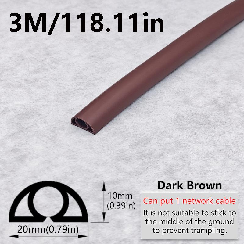 1PC 1/3M Floor Cord Cover Sheaths PVC Flexible Electrical Conduit Cable Protectors Self-adhesive Cable Hiders for Floors