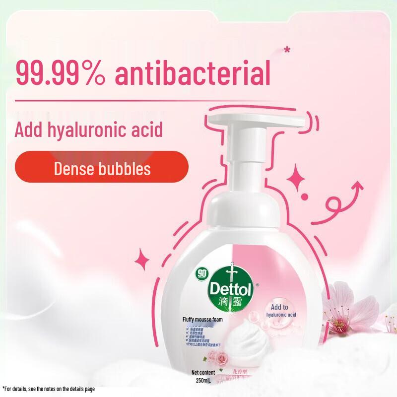 Dettol Antibacterial Foaming Hand Soap, Floral Scent (4-Pack)