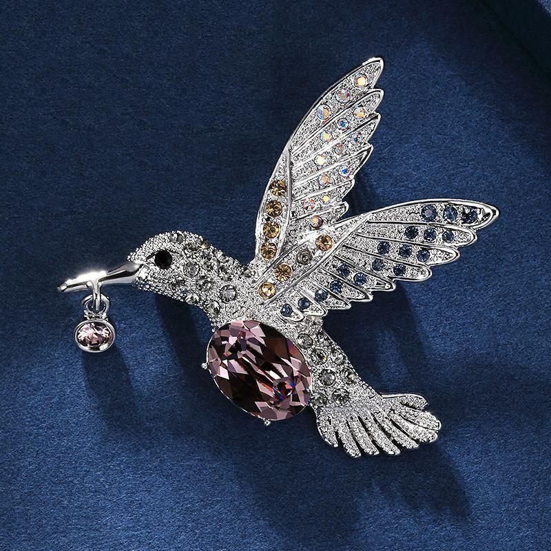 SKEDS Vintage Süße Kolibri Brosche Damen Corsage Mantel Pin Luxus Schmuck für Damen Hochzeitsfeier Accessoires Gutes Geschenk
