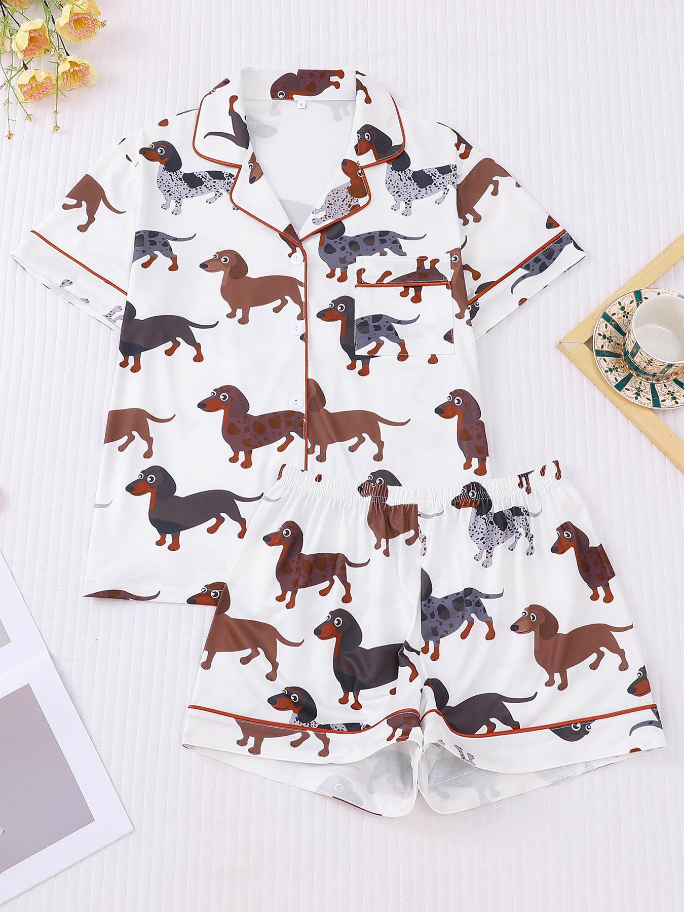 

Стильний повсякденний піжамний комплект з коротким рукавом 2025 Small