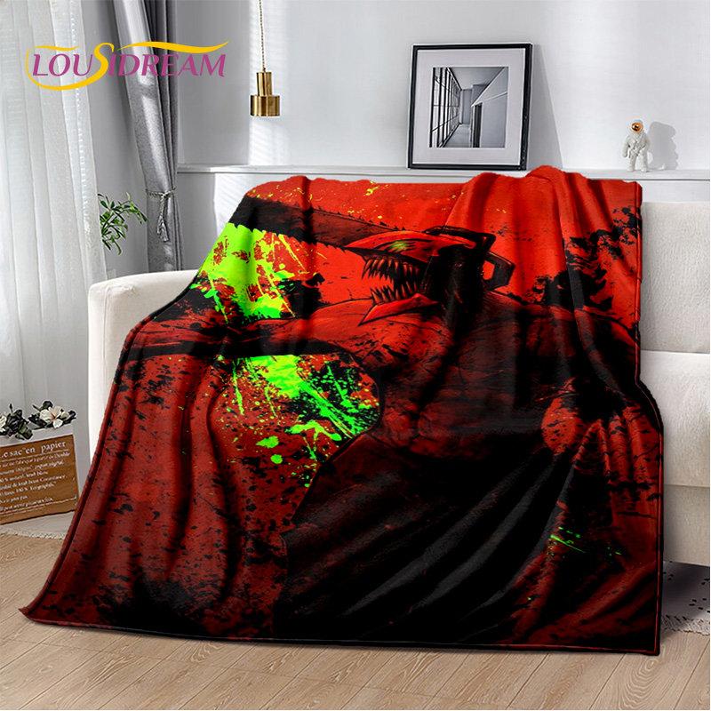 Anime Chainsaw Man Denji Cartoon Soft Plush Blanket,Flannel Blanket Throw Blanket for Living Room Bedroom Bed Sofa Picnic Cover