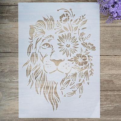 A4 A3 A2 Size DIY Craft Layering Lion Stencil For Wall Painting Scrapbooking Stamping