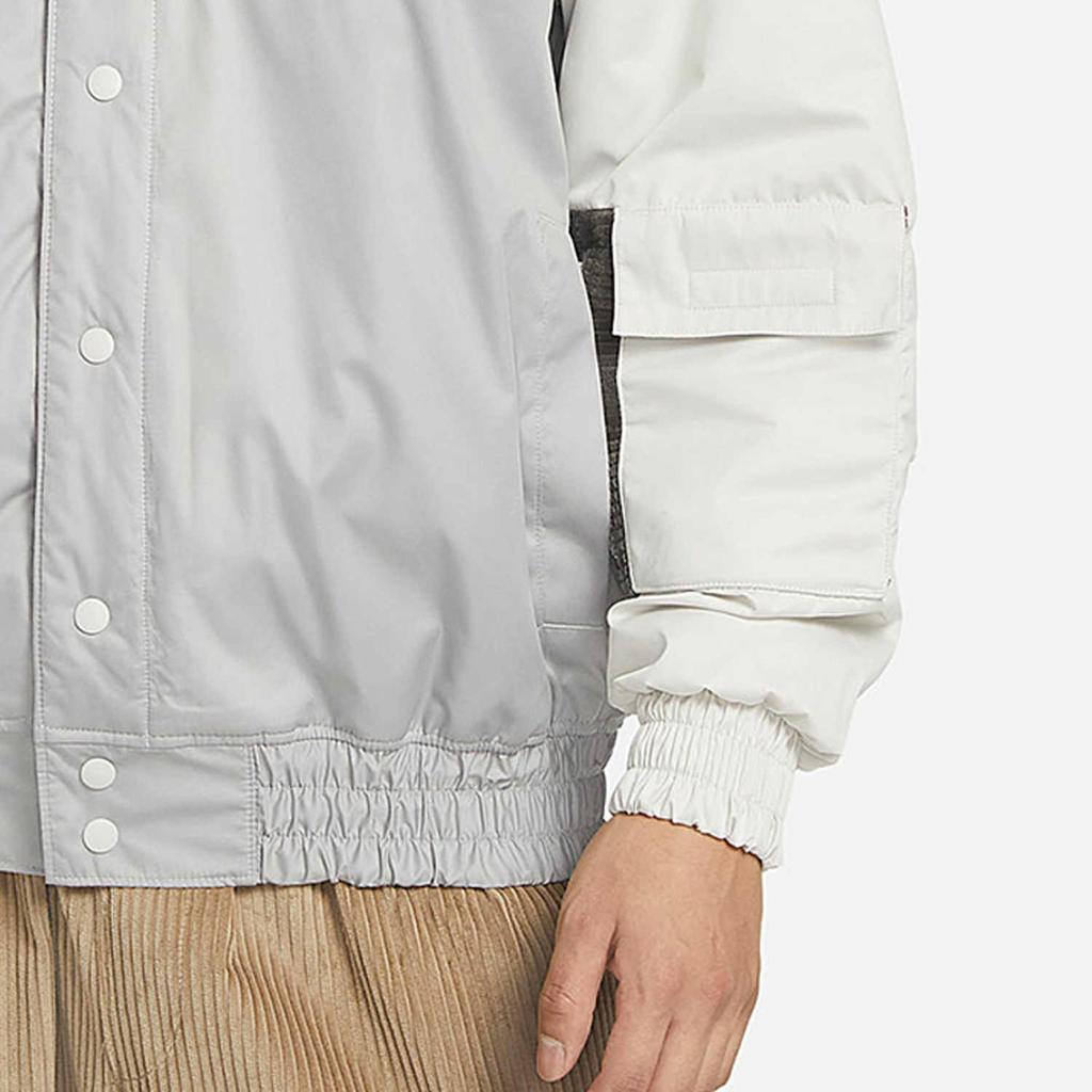 Nike Embroidered Pattern Polo Warm Sports Jacket Men Jacket Gray DQ6120-072