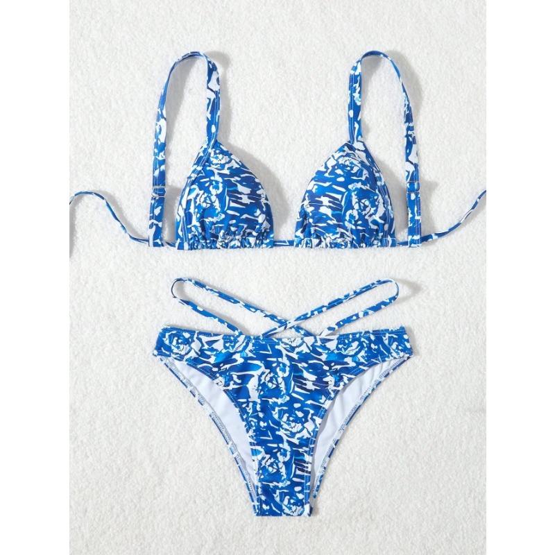 

Подростковый купальник бикини на бретелях можно отрегулировать для создания простого и атмосферного стиля. L синий