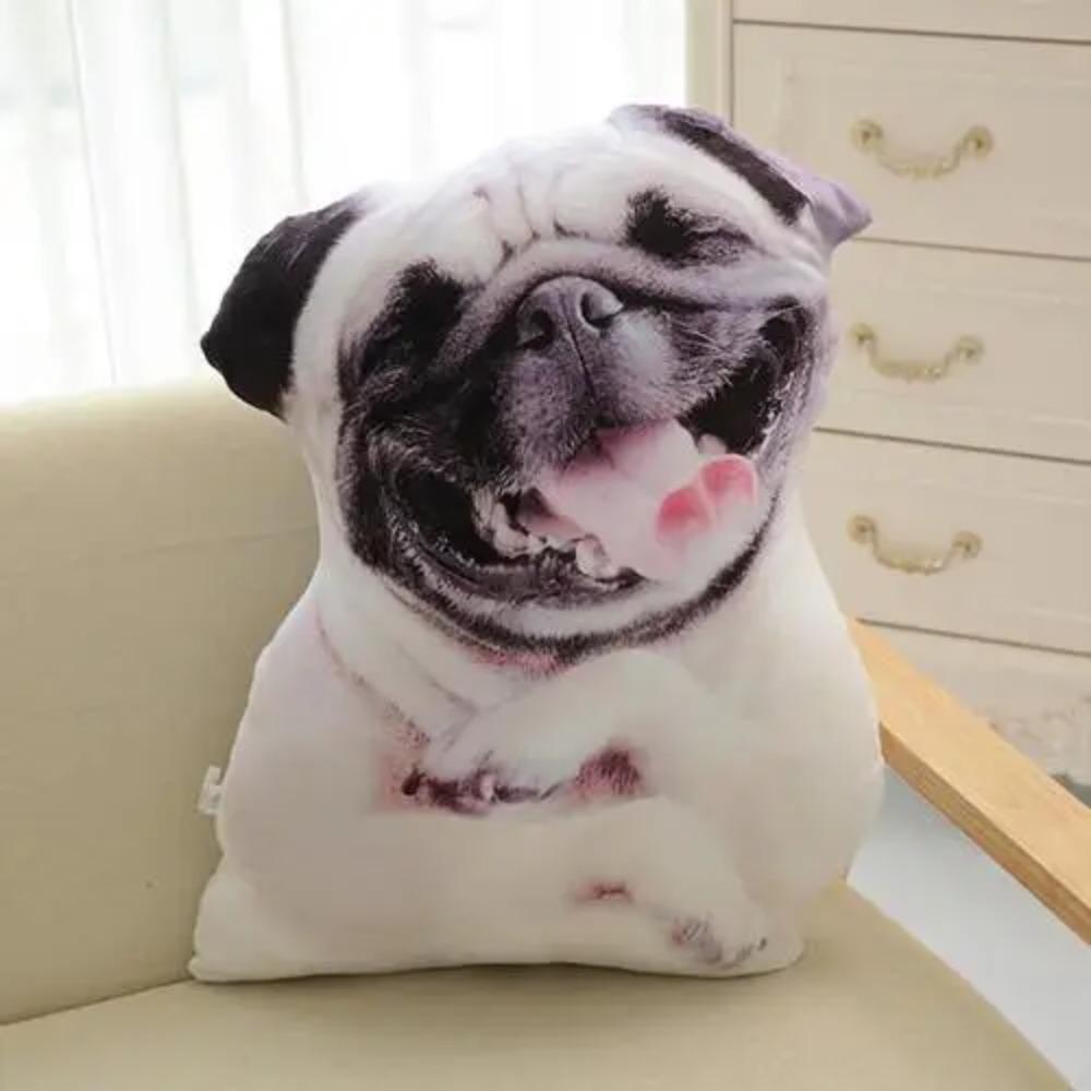 50cm Sevimli Simülasyon Köpek Peluş Oyuncak 3D Baskı Doldurulmuş Hayvan Köpek Peluş Yastık Doldurulmuş Karikatür Yastık Çocuk Bebek Ev Dekor Hediye