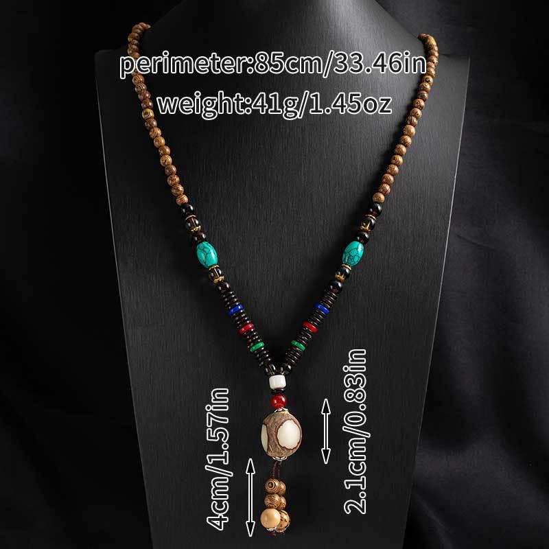 Tibetan Ethnic Sweater Chain Zen Bodhi Necklace: Unisex Retro Scenic Accessory