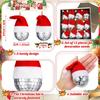 12pcs Christmas Decoration Balls Red Christmas Hat Mirror Disco Ball Pendant Xmas Tree Hanging Ornaments Home Party Decoration Gift