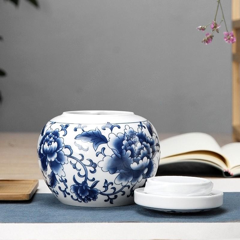 Contenedores sellados multifunción Tieguanyin, caja de té de porcelana china azul y blanca, caja de almacenamiento para bolsitas de té para el hogar