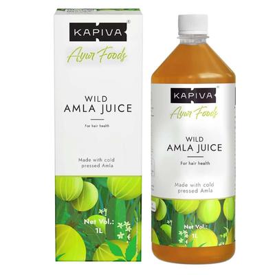 Kapiva Wildes Amla-Saft 1L Packung 1 | Natürliches Vitamin-C-Getränk für gesundes Haar, Haut und Entgiftung