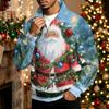 Herren Freizeit-Sweatshirt mit Viertelreißverschluss und Stehkragen mit Weihnachtsdruck für die Feiertage
