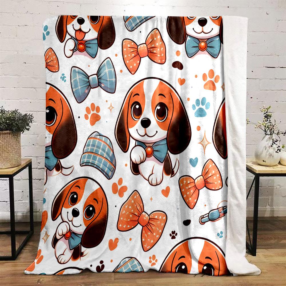 Cute Beagle Puppy Pattern Print Blanket Soft and Cozy Perfect for the Living Room Bed Sofa or a Nap,gift